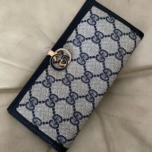 Vintage Gucci Long Wallet Authentic GG Supreme Sherry Ophidia Unisex